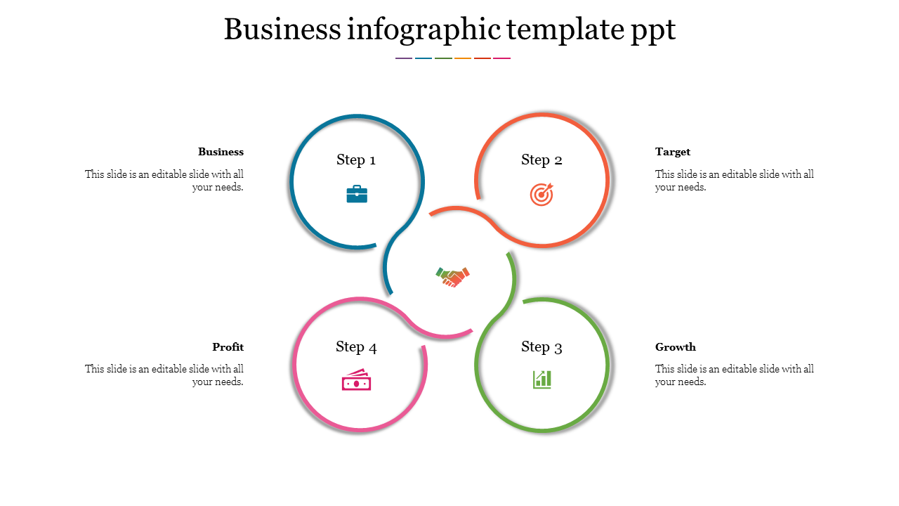 Simple Infographic Template PPT Slide Designs-Four Node
